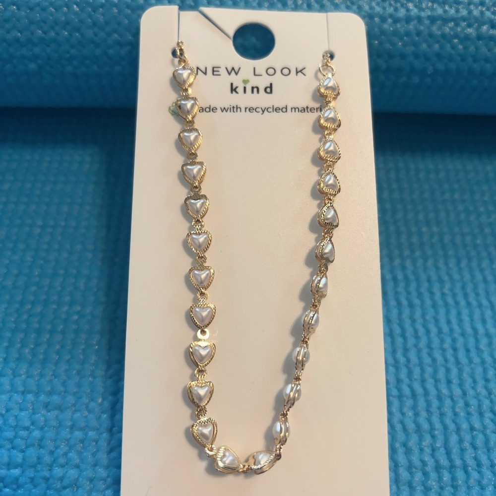 New Look Gold color love beaded Necklace